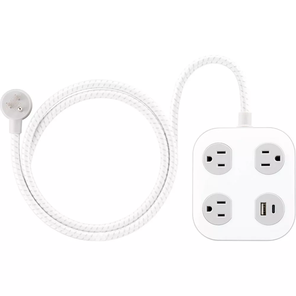 Multiprise 3 Prises avec Ports USB Protection Surtension 245 Joules