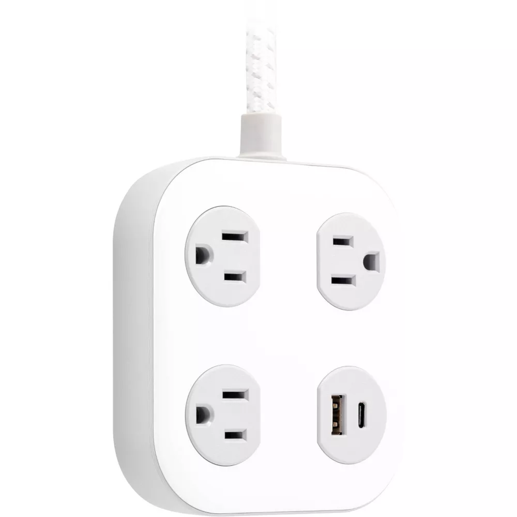 Multiprise 3 Prises avec Ports USB Protection Surtension 245 Joules