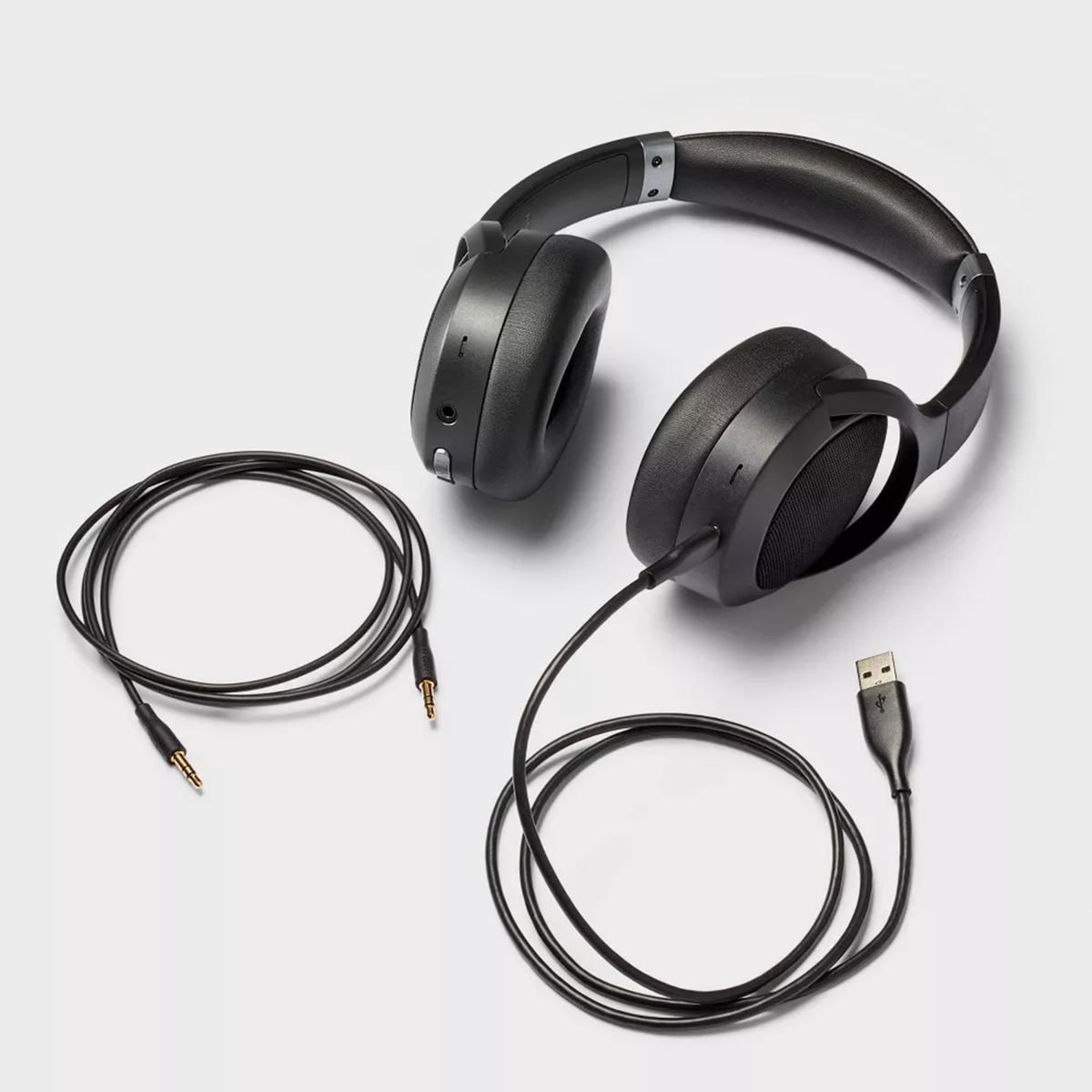Noir Casque Bluetooth Sans Fil à Réduction de Bruit Active avec Micro et Câble Détachable
