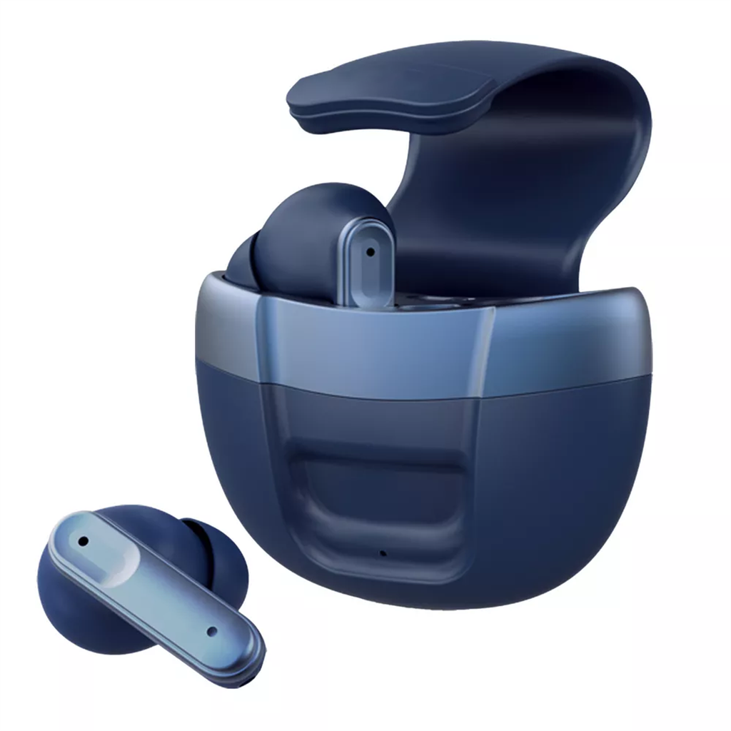 Bleu Écouteurs Sans Fil Intra-Auriculaires avec Micro Étui Magnétique